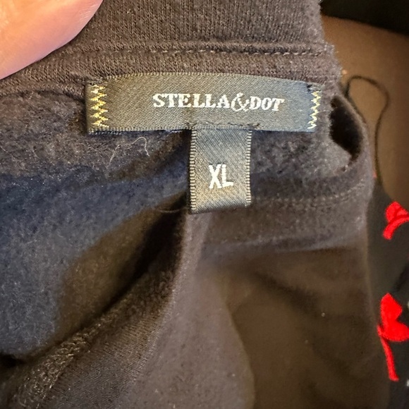 Stella & Dot Black Sweatshirt with Side Zippers - Picture 3 of 3